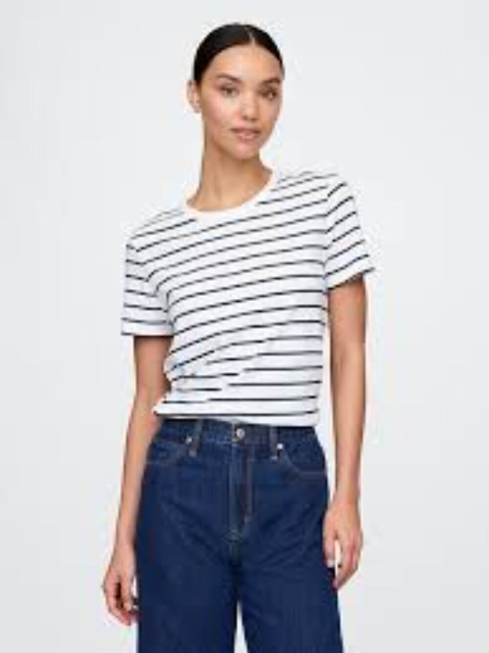Lord & Taylor Black And White Cotton T-Shirt